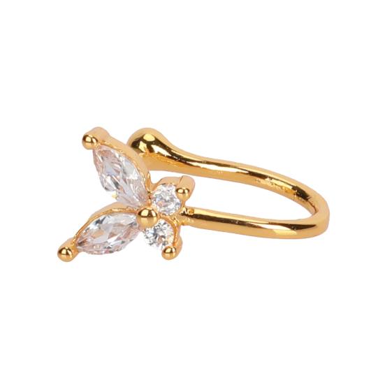 Клипса для пирсинга носа Привлекательная U-образная медная с кубическим цирконием Многостильная блестящая манжета для уха Штанга для пирсинга носа для повседневной носки