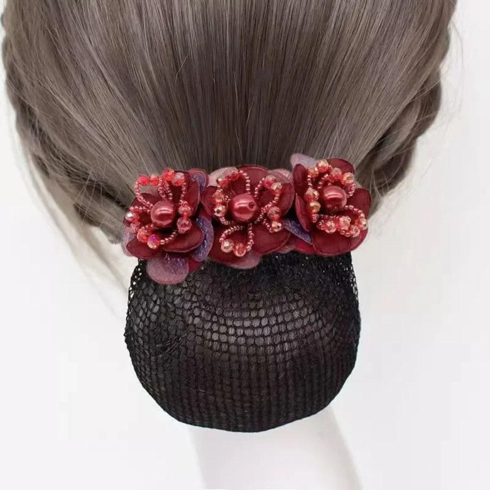 Cloth Hair Bun Net Korean Style Office Hair Flower Spring Hair Clip Hotel Staff Uniform