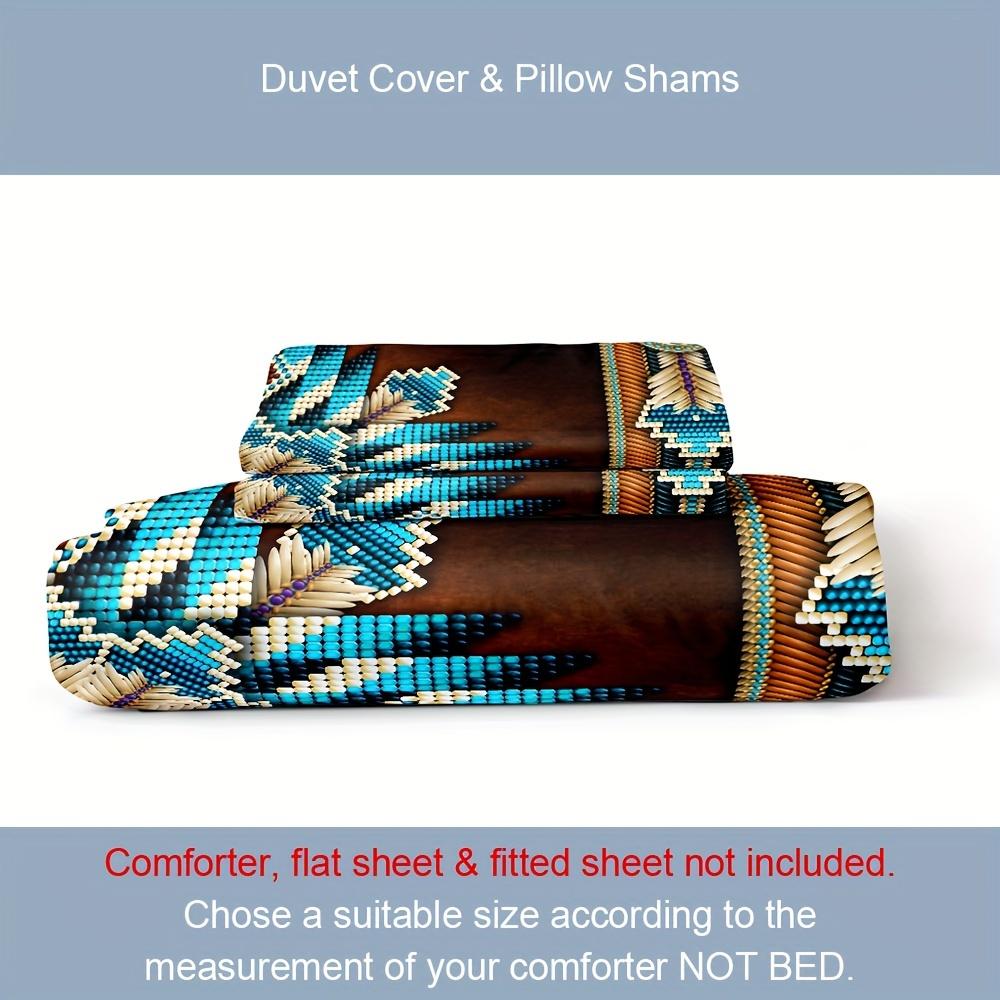 Западный коричневый комплект пододеяльника - Дышащее, всесезонное постельное белье с застежкой-молнией, машинная стирка - 1 пододеяльник и 2 наволочки