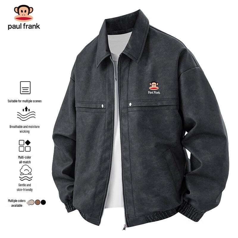 paul frank Мужская куртка из искусственной кожи в стиле ретро