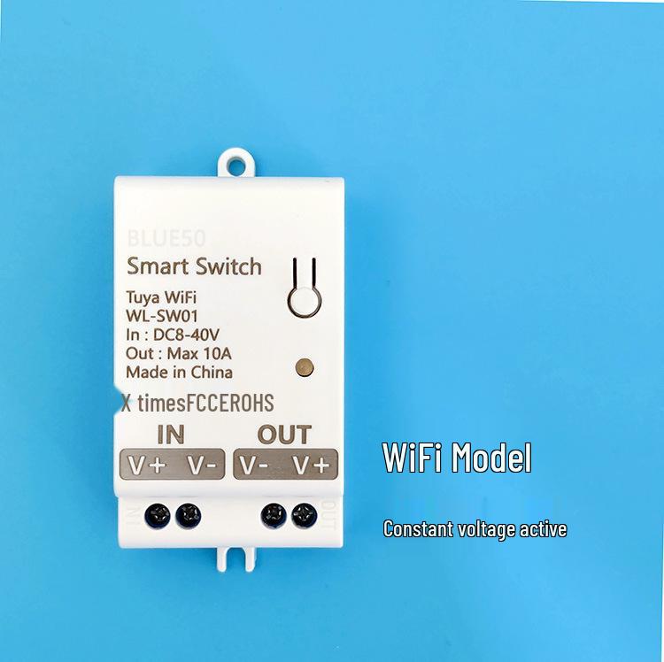 Умный коммутатор Tuya WiFi: Постоянное напряжение 12 В/24 В с WiFi и пультом дистанционного управления 433 для управления дверным замком или освещением