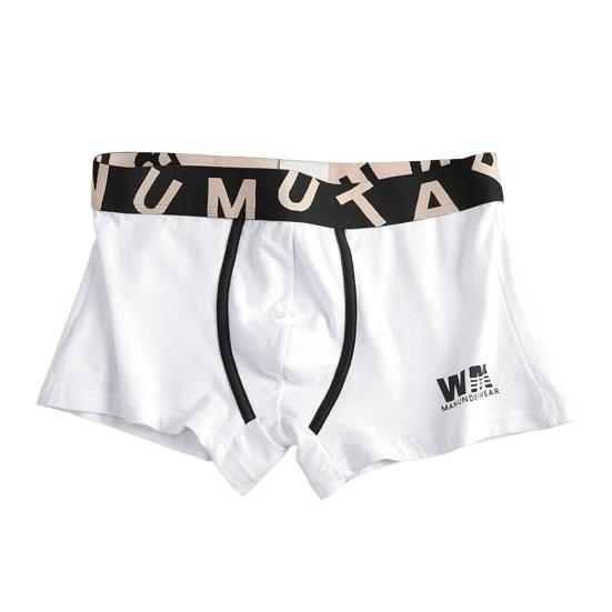 Мужское боксерское нижнее белье Эластичный дизайн со средней посадкой Дышащие шорты Брифы Принт с буквами U-образная выпуклость Гладкие трусы
