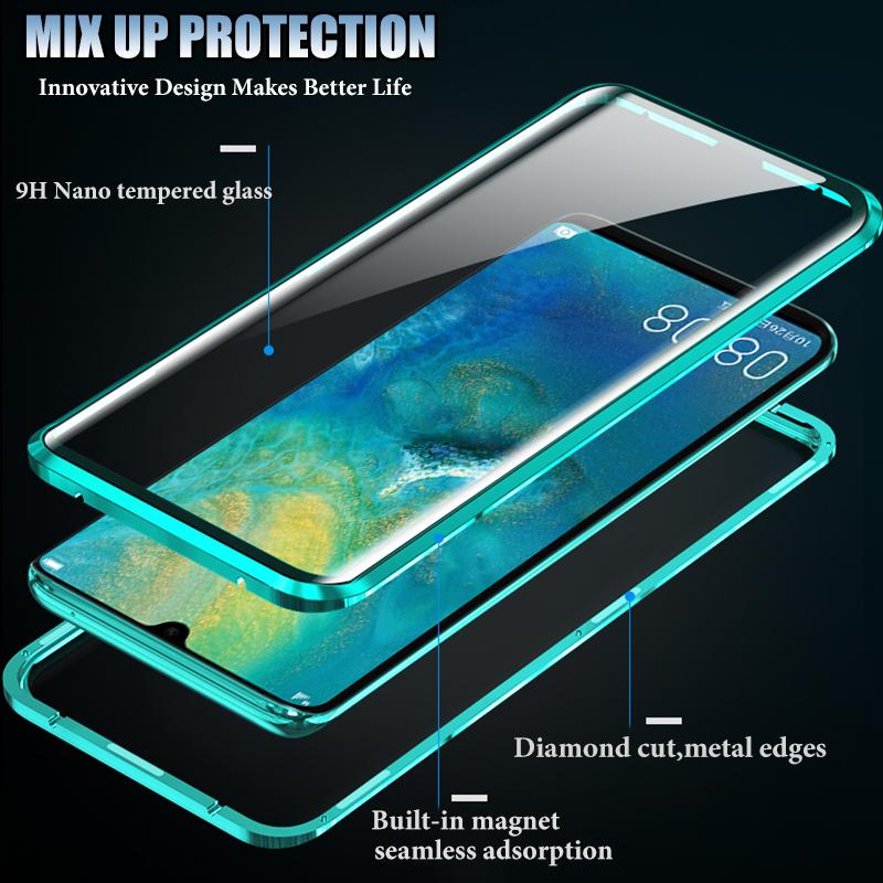 360 Full Protection Magnetic Double Sided Glass Case For Samsung S25 S24 S23 S22 S21 S20 Ultra Plus A15 A55 A14 A54 iPhone 16 15 14 13 12 11 Pro Max