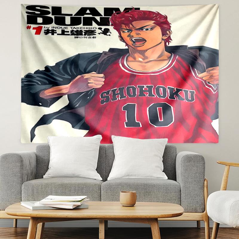 SLAM DUNK Print Tapestry, Lightweight Wall Hanging, for Bedroom, Dorm, Living Room, Home Art Decor, Birthday Christmas Gift for Friends