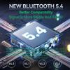 Bluetooth 5.4 аудио передатчик приемник 3.5 мм AUX USB U-диск TF карта воспроизведения беспроводной адаптер стерео музыка с микрофоном для автомобиля ТВ ПК