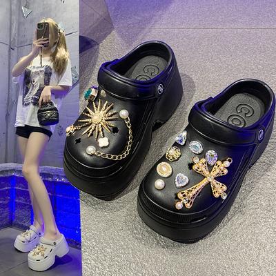 Интернет-знаменитость стразы маленькие 7 см обувь с отверстиями женская летняя новая обувь на платформе милая сумка голова круто