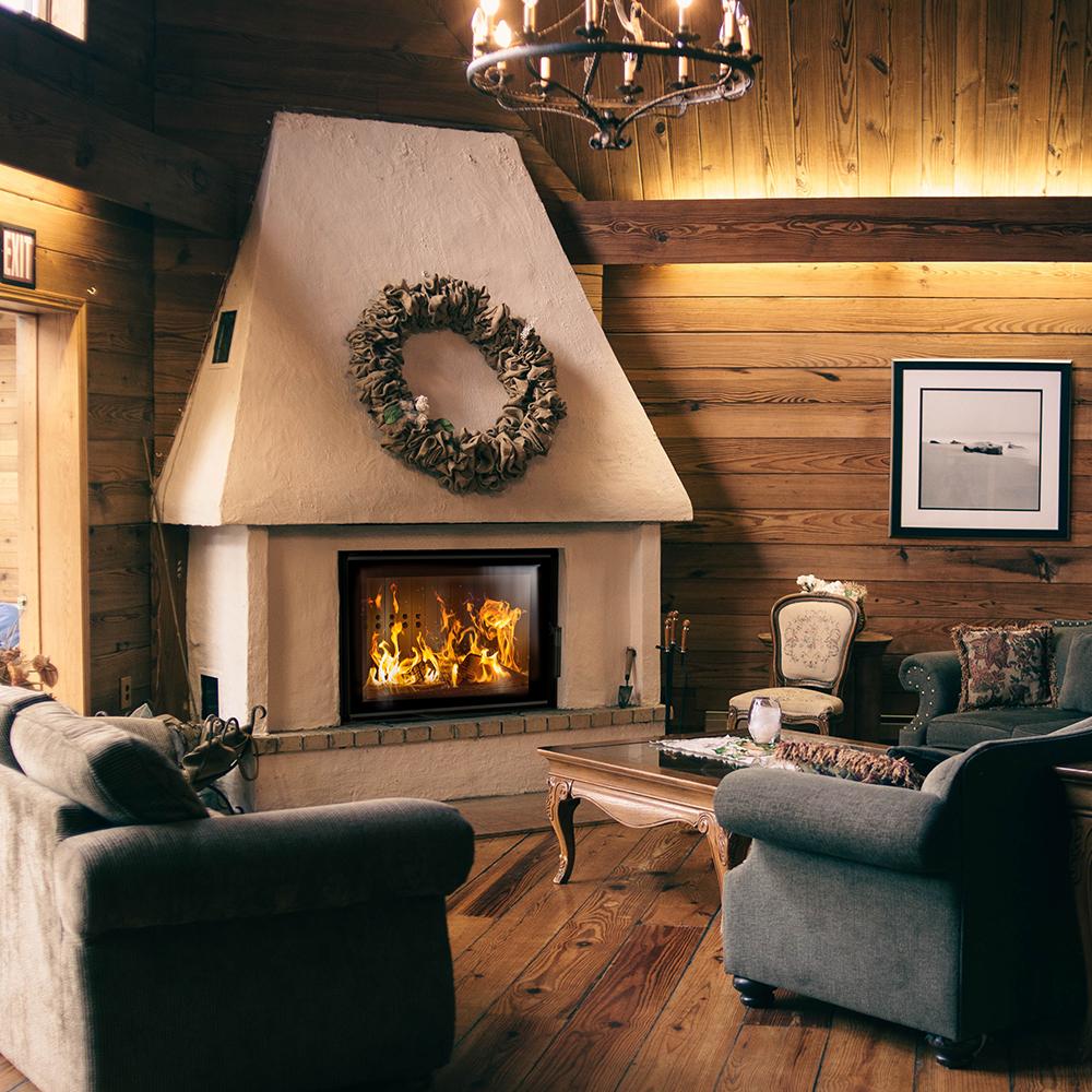 Steel fireplace KRATKI MBO 15 kW Ø 200 black thermotec