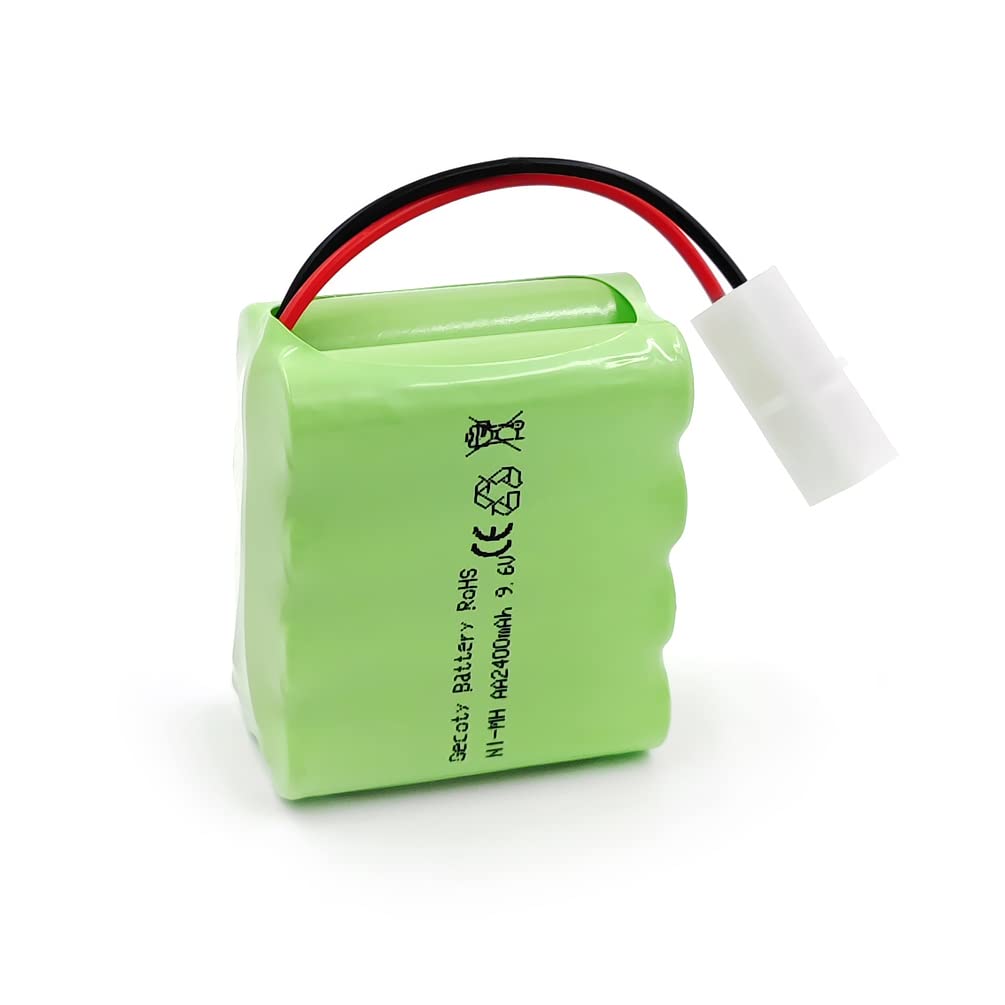 Gecoty 9.6V Ni-MH, 2400 мАч Перезаряжаемая батарея с разъемом KET-2P и зарядным кабелем, Подходит для многих типов RC-гигантских грузовиков, RC-боевых танков и