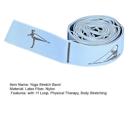 Ремень для растяжки йоги с 11 петлями, физиотерапия, пилатес, балет, танец, растяжка для ног, эластичная лента для домашнего спортзала, тренировка, эспандер