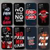 Чехол для телефона «No Pain No Gain» для тренажерного зала и фитнеса для Iphone 11 12 Mini 13 14 Pro Xs Max X 8 7 6s Plus 5 Se Xr Shell