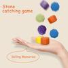 Korean Stone Throwing Game Set Jacks Stone Pebble Grabbing Toy with Storage Box Pebble Stone Tossing Game Play Set for Kids Adults Hand-Eye