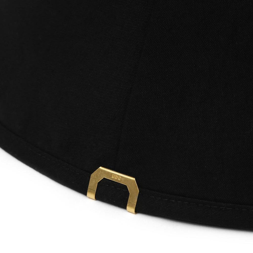 [ПОД КОНТРОЛЕМ] Био-стиранный хлопок Съемный шейный ремешок на пуговицах Глубокие поля Унисекс Защита от солнца УФ Панама для женщин Корейская кепка (Био черный)