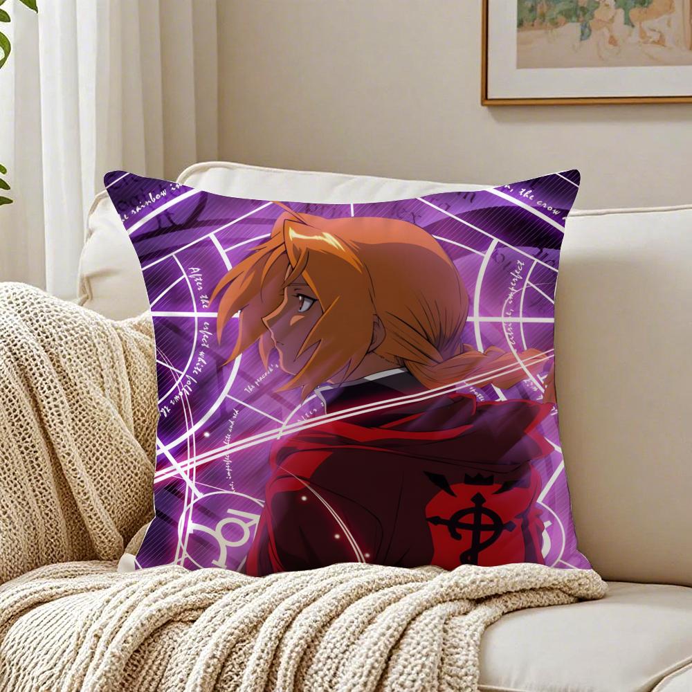 Anime Adventure FFullmetal AAlchemist Cushion Cover Pillowcase Antidustmite living Room Sofa Decor Cushion Room