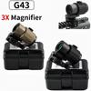 Тактический 3-кратный 5-кратный увеличитель G33 G43 G45 с быстросъемным креплением и откидной крышкой для страйкбола, охоты, коллиматорный прицел