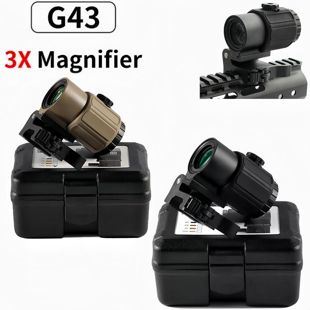 Тактический 3-кратный 5-кратный увеличитель G33 G43 G45 с быстросъемным креплением и откидной крышкой для страйкбола, охоты, коллиматорный прицел