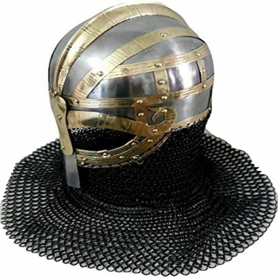 X-Mas 16Ga SCA LARP Шлем викинга Шлем вандала Valsgärde Костюм воина Новое серебро