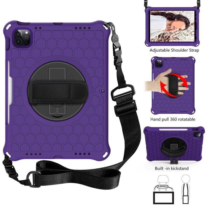 IPad 10.2 Case With Kickstand Hand Strap Shockproof Silicone Cover 10.5 11 10.9