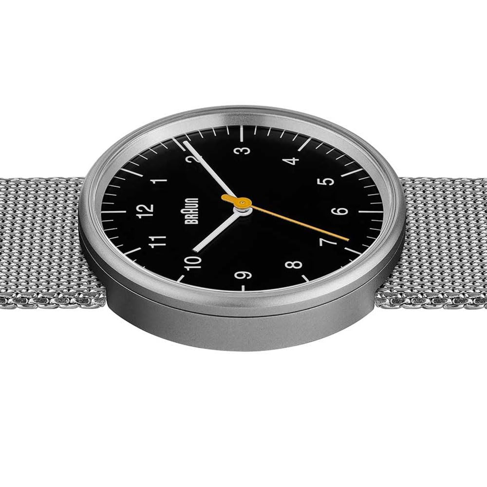 Braun И Унисекс Часы BN0021BKSLMHG Черный Циферблат с Серебряным Сетчатым Ремешком Мужские, Женские,