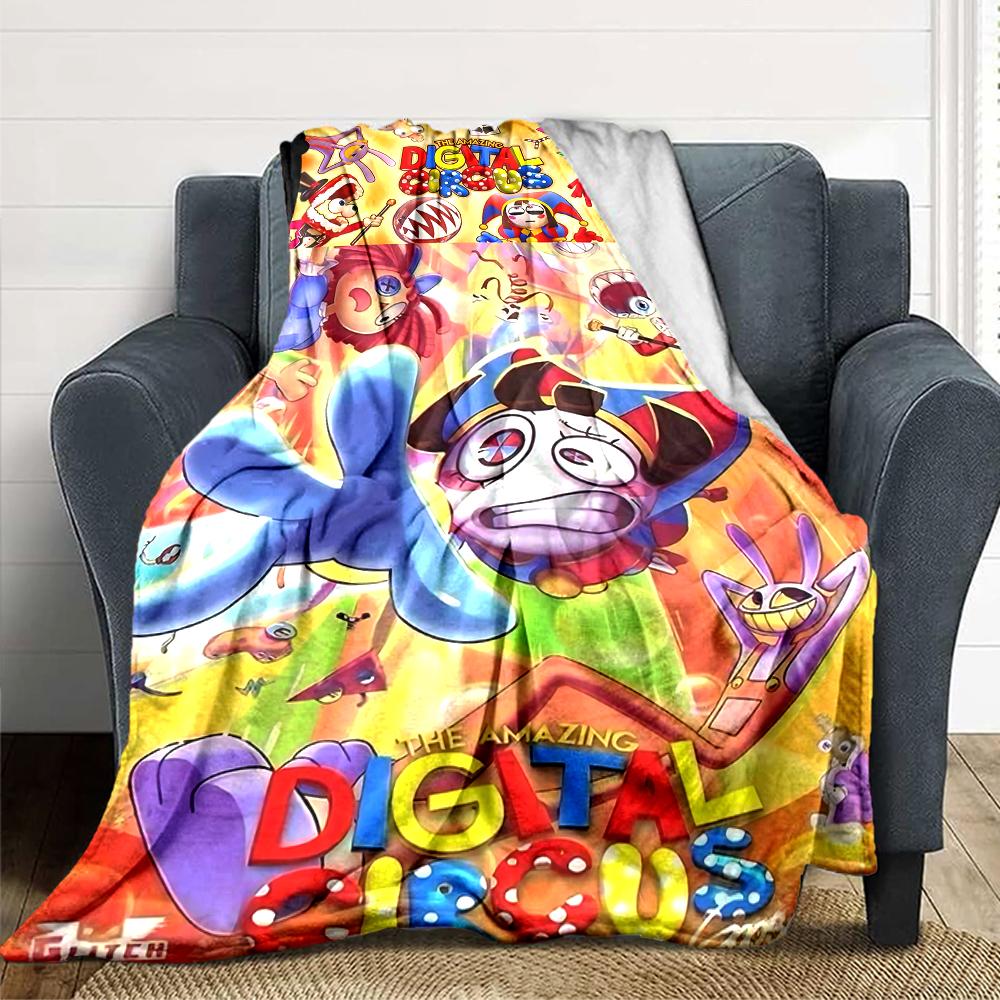 1Pc Digital Circus Adventure Blanket Soft Throw Blanket For Home Bedroom Bed Sofa Travel Office Solid Christmas Blanket