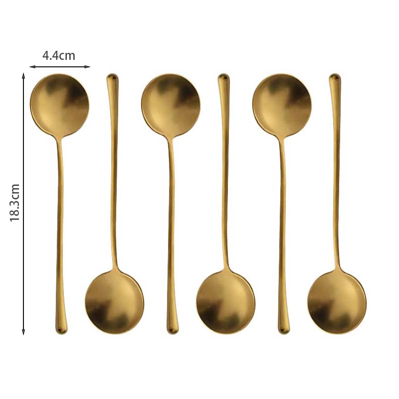 304 Stainless Steel Retro Spoon Set Old Style Dinner Spoon Main Spoon Drink Soup Have A Meal 6Pcs4