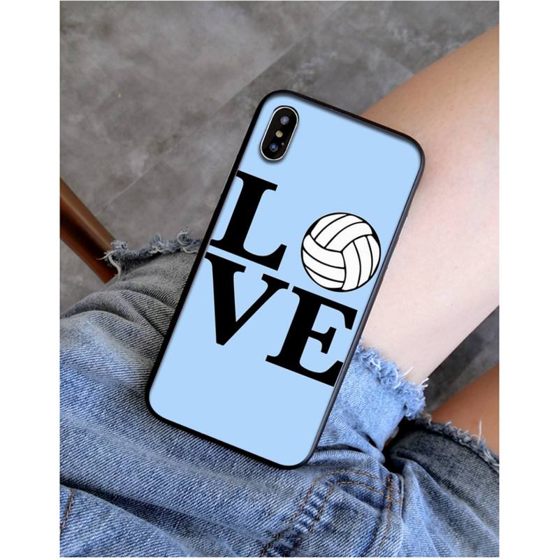 YNDFCNB I love Volleyball Phone Case for iphone 11 12 Mini Pro Max X XS MAX 6 6s 7 8 Plus 5 5S 5SE XR SE2020