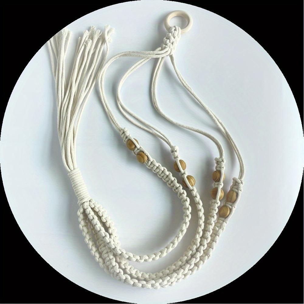 1 шт. Плетеная вручную садовая веревка для подвешивания растений на балконе, подвесная корзина, хлопковая веревка с кисточкой для улицы, патио, сада, дома, ваза, сетка для цветочного горшка, украшение