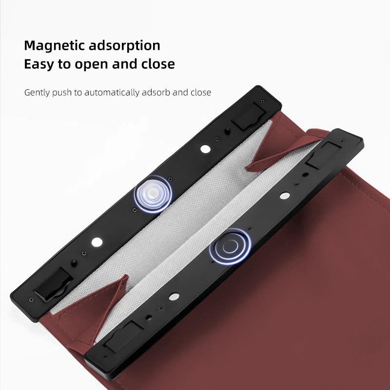 Car Garbage Bag LED Waterproof Magnetic Adsorption Leather Storage Pocket Accessories Car Decal For Mercedes Benz AMG W214 W205 AH2