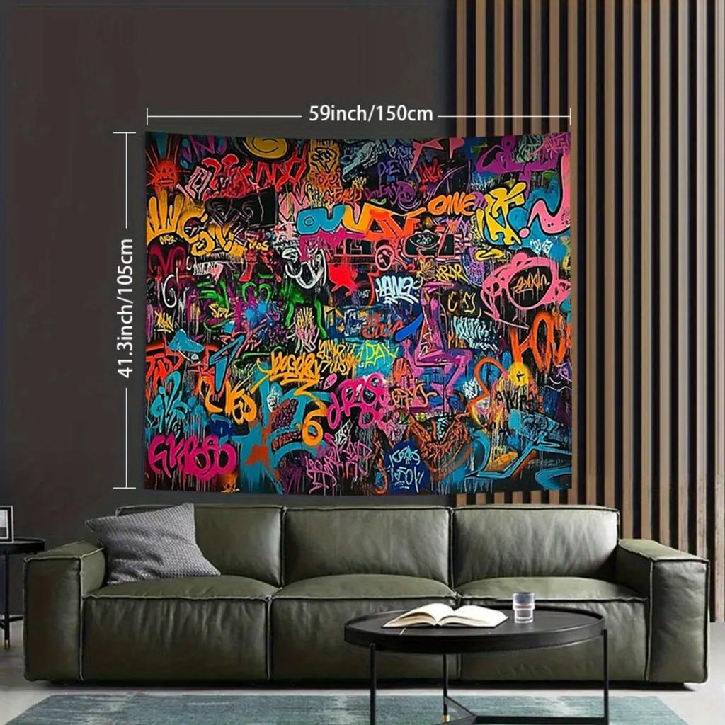 2D Flat, 1pc Large Urban Graffiti Wall Banner - Large Suitable for Photo Albums, Birthdays, Anniversaries DJH