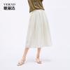 Yalida Old Money Wind Mulberry Silk Folded Half length Skirt for Women