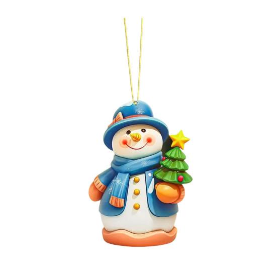 Christmas Ornament Snowman Pendant Acrylic Car Hanging Decoration Winter Xmas Tree Decoration Festive Gift Decor