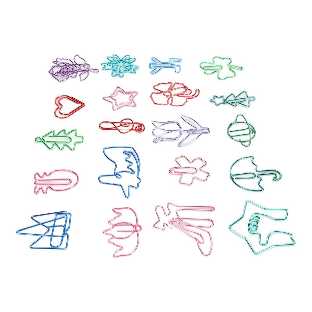 100 Counts Animal Shaped Paperclips Coated Assorted Color Cute Shaped Bookmark Paper Clips for