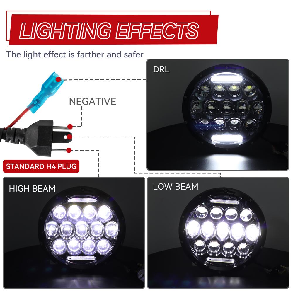 Мотоциклетная 7-дюймовая светодиодная фара для Harley Touring Ultra Classic Electra Street Glide Road King Yamaha Мотоциклетная фара