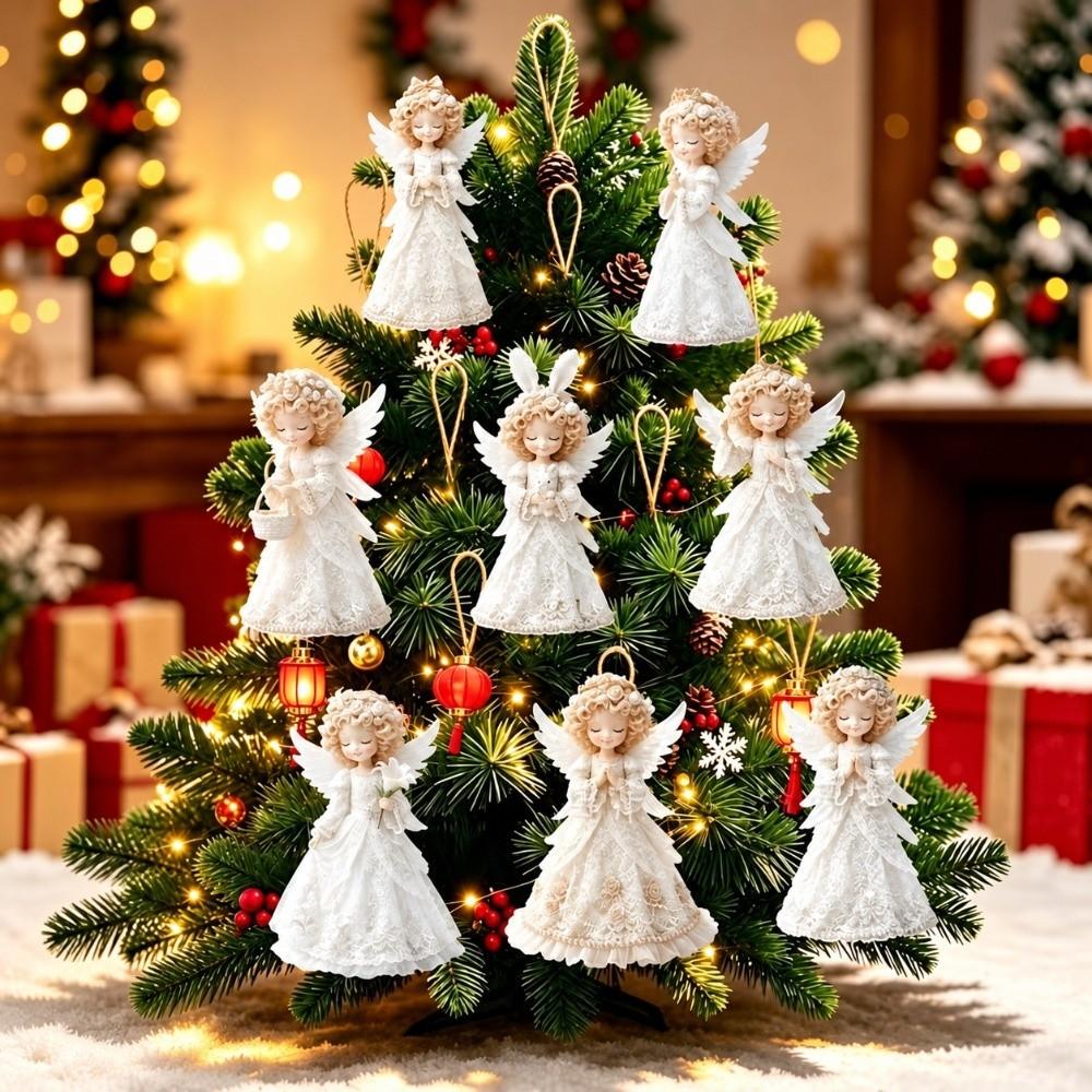 1 Set Flat Angel Ornament Lightweight Wooden Ornament Durable Hanging Ornament Gift Decoration