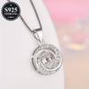 925Pure silver hypoallergenic creative heartbeat necklace clavicle chain pendant with synthetic zircon, exquisite gift suitable for women, couples,