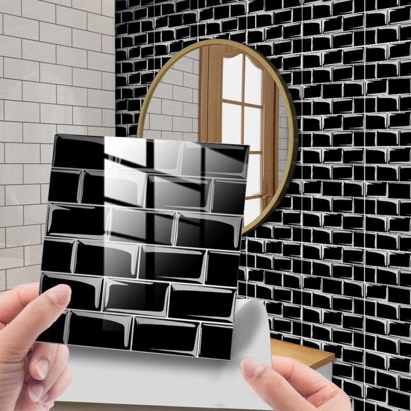 10 шт. наклейки на плитку кирпичный узор самоклеящаяся пленка для плитки наклейка на стену 20 х 20 см для ванной комнаты