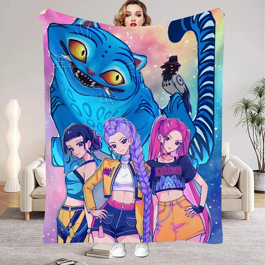 K-Pop D-Демоны H-Охотники Huntrix Одеяла Качество Мягкое Теплое Плед Зима Девочки Мальчики Подарок Для Дивана Кровати Офиса Кемпинга