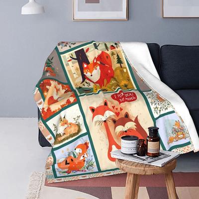 Одеяло с лисой для девочек и мальчиков, взрослые подарки с лисой, супер мягкие одеяла для кровати, дивана, дивана, легкое одеяло с ленивцем, постельные принадлежности
