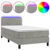 Maison Exclusive - Sommier à lattes de lit avec matelas et LED Gris clair 80x200cm
