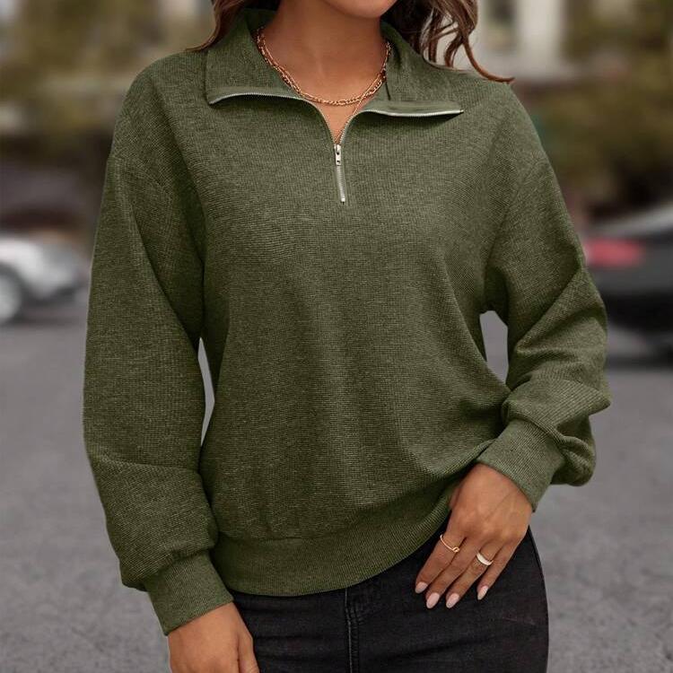 Women's Fashion Casual Fall Winter Solid Color Print Long Sleeve Pullovers & Long Sleeves