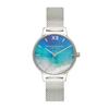 Authorized Dealer [OLIVIA BURTON] Olivia Burton Women's Watch OB16US63 Under the Sea Midi Wishing Waves Blue Mother-of-Pearl & Silver Mesh