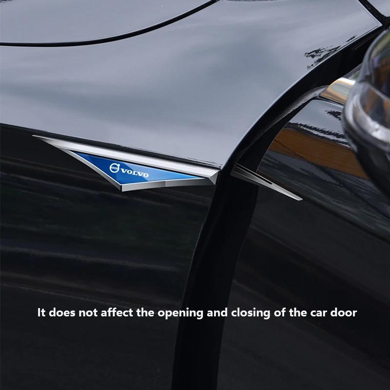 AAKA1 2pcs Metal volvo Logo Car Fender Side Wing Emblem Badge Sticker For VOLVO XC60 XC90 S60 S90 XC40 V90 S40 V40 XC70 C30 C70 S80