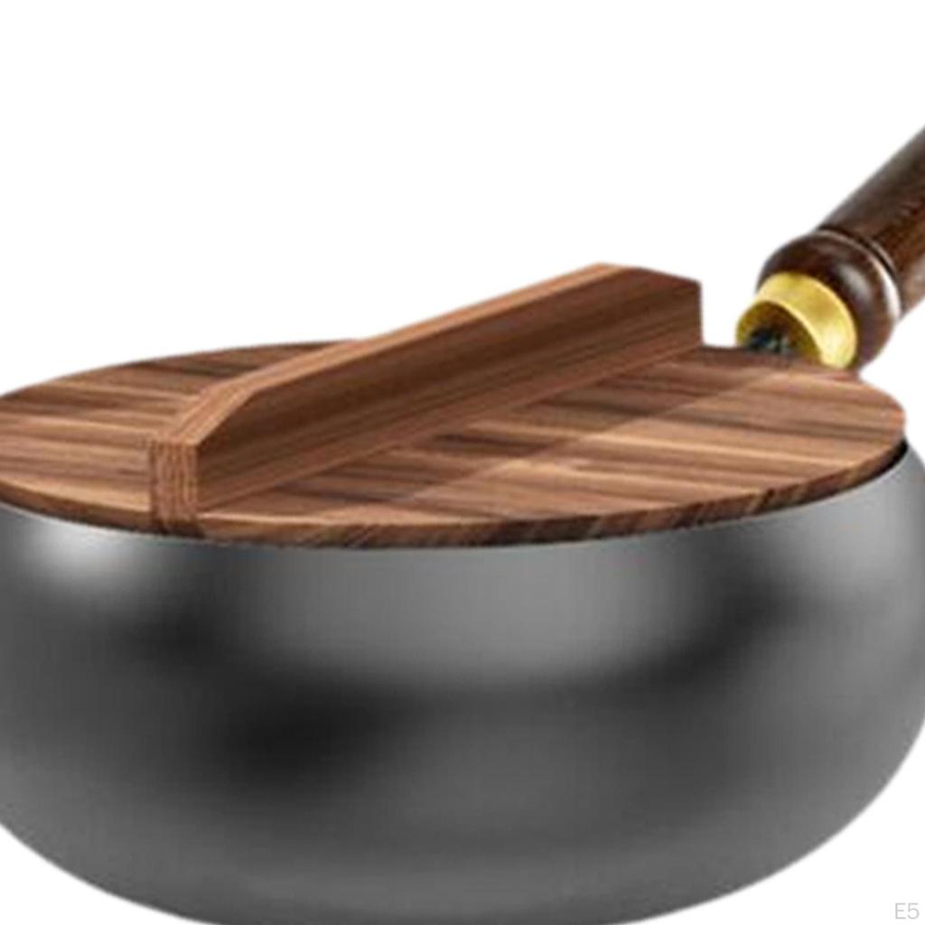 9.45 Inch Wok Made of Iron with A Flat Floor for Gas And Induction Stove, Stirred Pan Kitchen