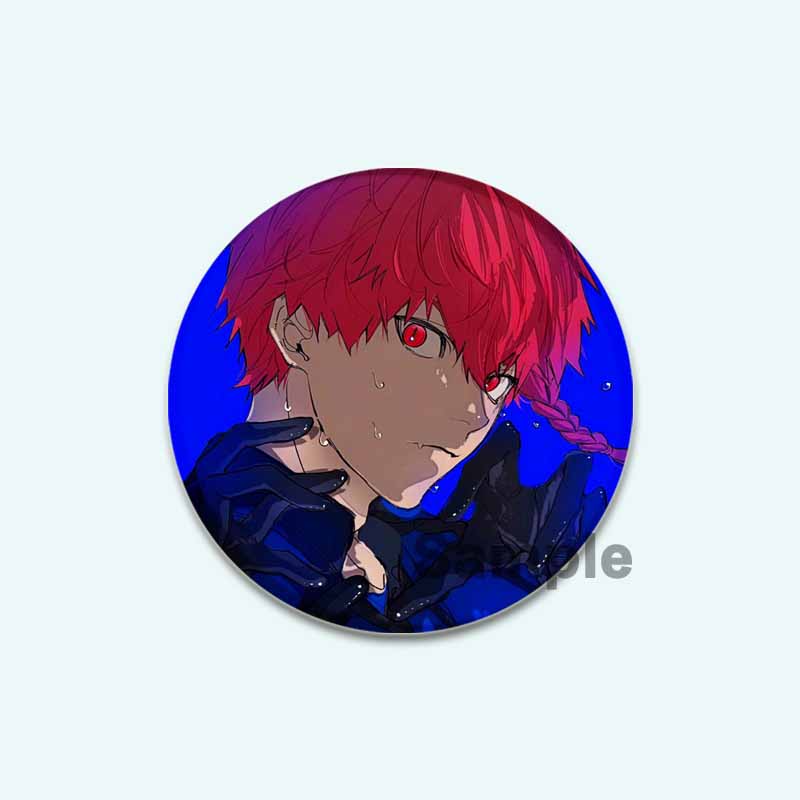 32/44/58 мм синяя брошь с HD-принтом, значок в виде аниме-фигурки из мультфильма Hyoma Chigirl Seishiro Nagi, круглые броши-булавки на лацкан, ювелирные изделия в подарок