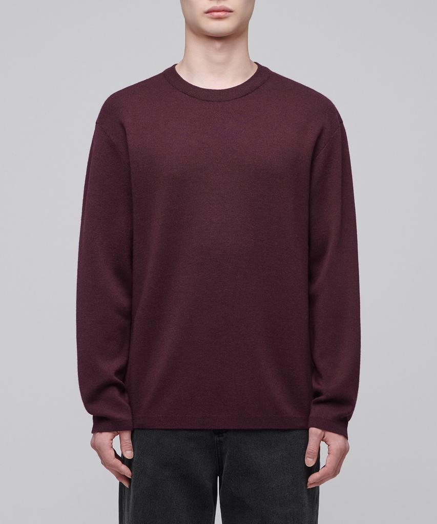 MUSINSA STANDARD Minimal Crew Neck Knit [Burgundy]