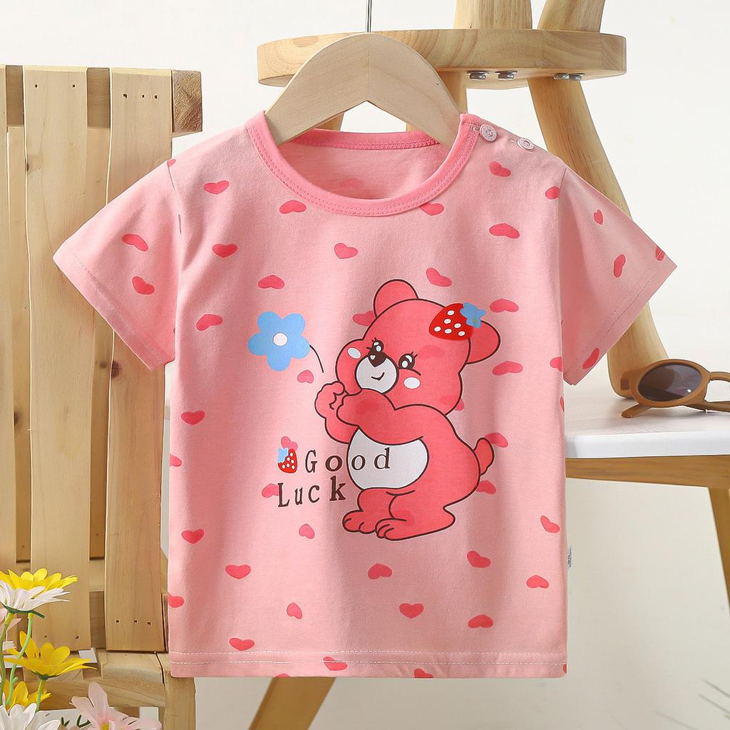 Children's Cotton Short Sleeve Summer Boy's T-shirt Cartoon Short Sleeve Top for Girls