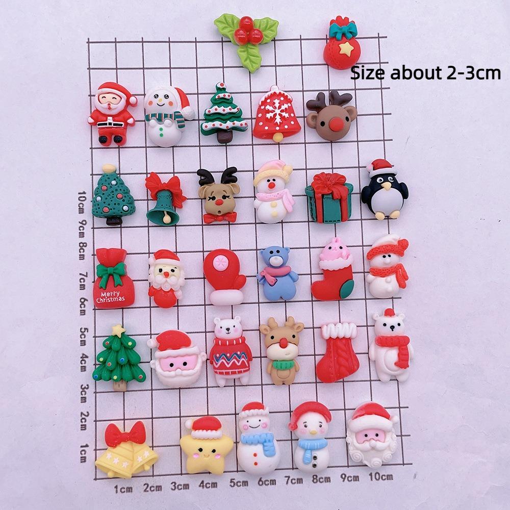 20pcs Santa Claus Phone Case Patch Mini Resin Accessories New Year Gifts