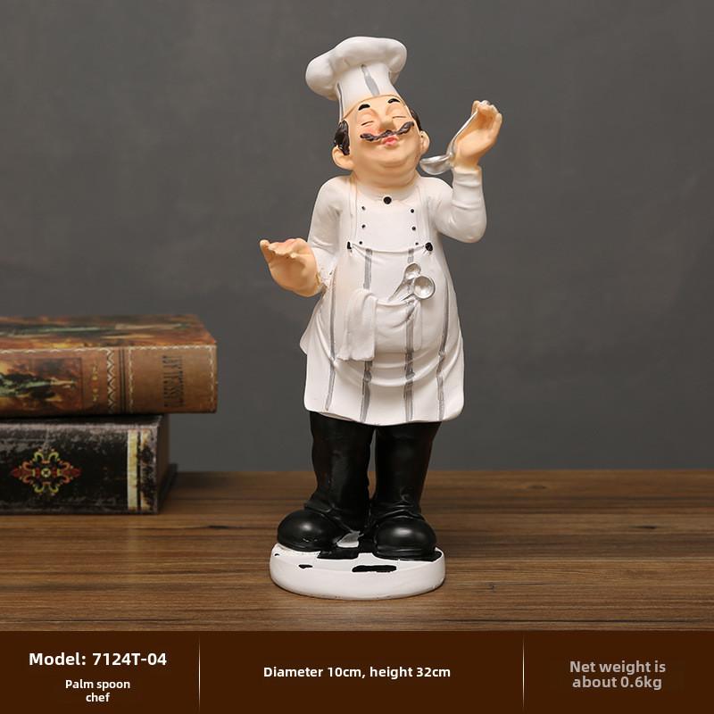 Смола Фигурка Шеф-повара в Европейском Стиле Для Домашнего Декора, Украшение для Торговой Точки, Кофейного Столика