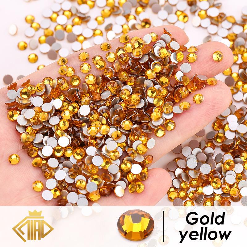 Glass Flat Bottom Drill 1440 Nail Drill Electroplated Rhinestone Diy Accessories Nail Drill Jewelry Accessories Sticker Drill