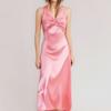Spring New Women's Clothing Satin Temperament Strap Dress Sexy Backless Neck Dress