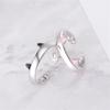 New Fashion Sweet Animal 925 Sterling Silver Jewelry Personality Black And Pink Cat Ear Footprints Epoxy Opening Rings Xzr015